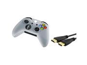 eForCity White Controller silicone Case with FREE 15FT Black High Speed HDMI Cable M M Compatible with Xbox One