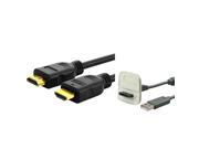 eForCity 25 Ft HDMI Cable M M Gold 1080P USB Charging Cable compatible with Xbox 360