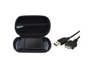 2 in 1 Sync Charging USB Cable Black Eva Case for Sony PSP GO