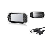 eForCity Crystal Hard Case Cover USB Charging Cable Screen Protector For Sony PS Vita PSV