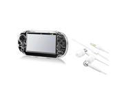 Hard Clear Snap On Cover Case Free With White 3.5mm universal Stereo In ear earphone Headset for Sony PS vita Playstaion