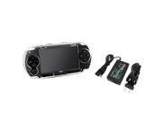 eForCity Clear Crystal Case with Travel Charger Compatible with PSP 1000 series