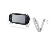 White Hard plastic rubber coating Hand Grip with FREE White Wrist Strap for Sony PlayStation Vita