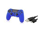 eForCity Black 3.6FT Micro USB Charger Cable Blue Skin Case Cover Compatible With Sony PS4 controller