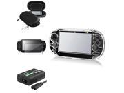 eForCity Screen Protector Black EVA Case Cover Pouch Crystal Case Cover US AC Adapter Compatible With Sony PS Vita