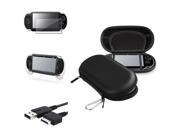 eForCity White Hand Grip Screen Protector Black EVA Case Cover USB Cable Compatible With Sony PS Vita PSV