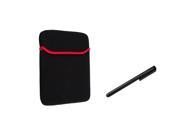 eForCity Black Universal Touch Screen Stylus Black Red Notebook Sleeve Compatible With Apple® iPad 1 2 3 New iPad 4 iPad with Retina display