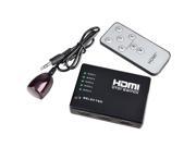 eForCity 5 Port HDMI Splitter for HDTV PS3 DVD IR Remote