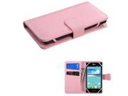 eForCity Pink Wallet Leather Case w Card Slot For ZTE Fanfare iPhone 5 5S 5C iPod Touch 5th 6th LG Leon Motorola Moto E G X Alcatel One Touch Fierce Samsung Ga