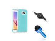eForCity Frost Clear Sky Blue TPU Case Dust cap Pen Extend Micro USB Cable for Samsung Galaxy S6 SM G920