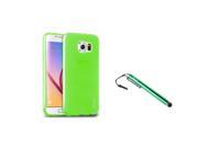 eForCity Frost Clear Green TPU Soft Skin Back Case Cover Stylus Pen for Samsung Galaxy S6 SM G920