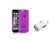 iPhone 6 6S Case eForCity Clear Purple TPU Case with 1 White Car Charger Adapter for Apple iPhone 6 6S 4.7 inch
