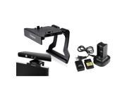 eForCity Dual Battery Charger Station Dock Mount Stand Holder For Xbox 360 Kinect Senor