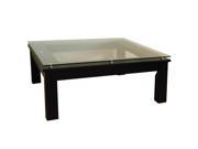 Plateau SL TCS 35 x 35 Coffee Table with Clear Glass Black Satin
