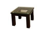 Plateau SL TE 19 x 19 End Table with Clear Glass Black Satin