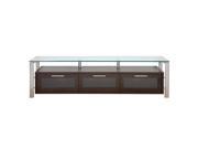 Plateau DECOR 71 ES 71 Television Stand with Clear Glass Shelving and Silver Metal Frames Espresso