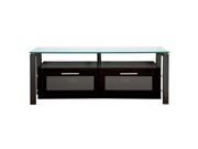 Plateau DECOR 50 B B 50 Television Stand with Clear Glass Shelving and Black Metal Frames Black Oak