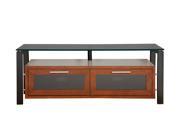 Plateau DECOR 50 W B BG 50 Television Stand with Black Glass Shelving and Black Metal Frames Walnut