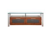 Plateau DECOR 50 W S 50 Television Stand with Clear Glass Shelving and Silver Metal Frames Walnut