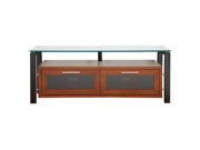 Plateau DECOR 50 W B 50 Television Stand with Clear Glass Shelving and Black Metal Frames Walnut