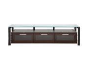 Plateau DECOR 71 E B 71 Television Stand with Clear Glass Shelving and Black Metal Frames Espresso