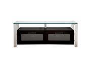 Plateau DECOR 50 B S 50 Television Stand with Clear Glass Shelving and Silver Metal Frames Black Oak