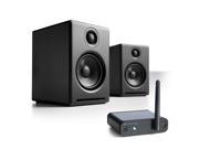 Audioengine A2 Limited Edition Premium Powered Desktop Speaker Package Black With B1 Bluetooth Music Receiver