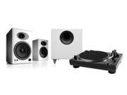 Music Hall USB 1 Turntable Package With Pair of Audioengine A5 Bookshelf Speakers and S8 8 Subwoofer White