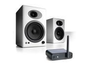 Audioengine A5 Limited Edition Premium Powered Desktop Speaker Package White With B1 Bluetooth Music Receiver