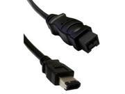 IEEE 1394A 9P to 6P FireWire 400 Cable Black 6 ft