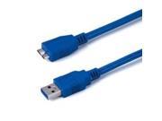 Micro USB 3.0 Cable Blue Type A Male to Micro B Male 1 foot