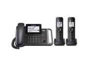 PANASONIC KX TG9582B DECT 6.0 1.9 GHz Link2Cell 2 Line Digital Cordless Phone 2 Handsets