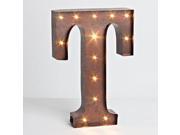 12 Rustic Brown Metal Battery Operated LED Lighted Letter T Gerson Wall Decor 92688