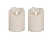 Gerson 42542 3 x 4 Ivory Vanilla Scent Wavy Edge Motion Flame LED Wax Candle Light with Timer 2 pack