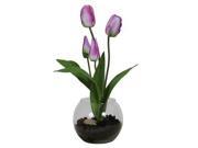 Vickerman 317846 Purple Tulip in Rose Bowl Soil F12157 Home Office Floral Arrangements