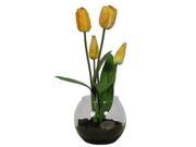 Vickerman 317853 Yellow Tulip in Rose Bowl Soil F12158 Home Office Floral Arrangements