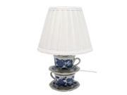 Dennis East 70046 1 Light 14 Blue White Stacked Teacup Table Lamp