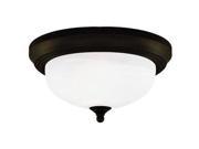 Westinghouse 64291 2 Light Medium Screw Base 13 Flush Mount Oil Rubbed Bronze Finish with Frosted White Alabaster Glass Ceiling Light Fixture