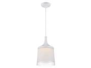 Nuvo Lighting 32492 1 Light 11 Denny Glacier White Finish with Sand Blasted and Clear Glass Pendant LED Light Fixture 62 492