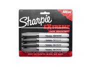 Sharpie Extreme Permanent Markers Fine Point Black Ink Pack of 4