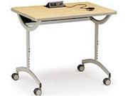 Bretford Explore EDUCDP2436C ALMP T Leg Laptop Table with Fluid Up Power and Casters 36.0 x 24.0 inches