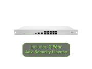 Meraki MX100 Security Appliance Advanced Security Bundle 500Mbps FW 8xGbE 2xGbE SFP Includes 3 Years Adv. Security License