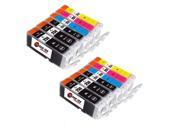 Laser Tek Services® 12 Pack of Canon compatible PGI 250 and CLI 251 inks. 4BK 2k 2C 2M 2Y