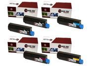 Laser Tek Services® 5PK Oki C5100 Replacement Toner Cartridges 42127404 42127403 42127402 42127401