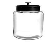 ANCHOR HOCKING 88904 1.5 gallon Montana Jar with Black Metal Cover. Clear