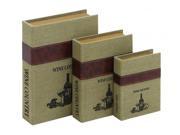 BENZARA 62277 Burlap Book Box with Durable and Weather Resistant Set of 3