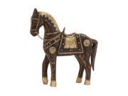 BENZARA 81402 Attractive Well Designed Wood Brass Horse