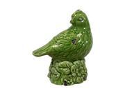 BENZARA BRU 336912 Beautiful Ceramic Bird On a Stone Green