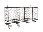 BENZARA 55263 The Multipurpose Metal Shelf with Hooks