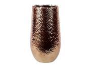 BENZARA BRU 136836 Sleek and Shiny Ceramic Vase in Copper Coating Large